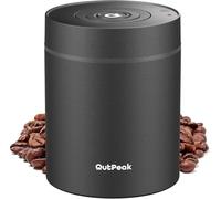 OUTPEAK 2025 Kilo Contenitore Sottovuoto per Caffè Auto 1,8L per 601,0 g di Chicchi di Caffè Funzionamento a Un Pulsante Contenitore in Acciaio Inossidabile con Paletta Contenitore Fresco da 6 Mesi