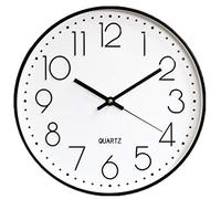 Outpicker 30cm Moderno Orologio da Parete Silenzioso al Quarzo Decorazione da Parete per Cucina Ufficio Soggiorno (Nero Bianco)