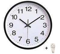 Outpicker Orologio da Parete moderno 12 Pollici/30cm Silenzioso Non ticchettio a Batteria orologio parete grandi per Cucina Home Office Scuola (Nero)