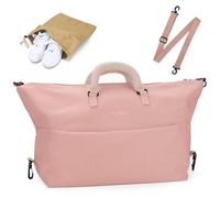 Outplea 25L Borsone da Viaggio Uomo Donna, Borsa Parto Ospedale Mamma con Tasca Separata per le Scarpe, Bagaglio a Mano per Aereo, Borsa Sportiva per Sport, Rosa