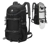 Outplea 30L Zaino Trekking Impermeabile, Zaino Viaggio, Zaino Uomo Sportivo per Montagna Campeggio, Zaino da Skateboard Multitasche per Escursionismo Alpinismo, Nero