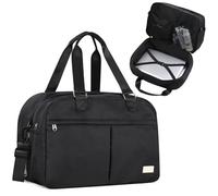 Outplea Borsa da Viaggio Espandibile 23-35L, Borsone da Weekend con Multitasche per Bagaglio a Mano, Borsa Impermeabile per Notte, Maternità e Ospedale, Nero , 23-35l, Contemporane