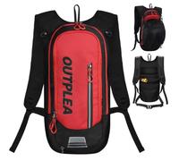 Outplea Zaino da bicicletta leggero da 10 l, con rete per casco, per uomo e | Impermeabile, rete traspirante, cintura addominale e cinghia toracica, molti scomparti, per mountain bike, moto, sci