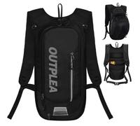Outplea Zaino da bicicletta leggero da 10 l, con rete per casco, per uomo e | Impermeabile, rete traspirante, cintura addominale e cinghia toracica, molti scomparti, per mountain bike, moto, sci