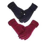 Outrip 2 Paia Guanti Donna Invernali Touch Screen Sottoguanti Termici Guanti Spessi Foderati Antivento per Sport, Ciclismo, Sci, Moto