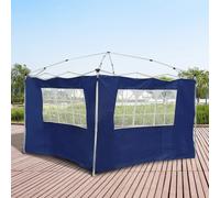 Outrsunny 2 pareti laterali 2x3m con finestre per tenda 3x3 3x6 3x9 blu