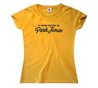 Outsdr Da Donna If Found Return To Park Jimin T-Shirt - Yellow - X-Small