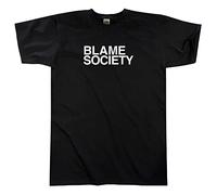 Outsdr Uomo Unisex Blame Society T-Shirt - Black - M