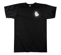 Outsdr Uomo Unisex Ghost (Glow in The Dark Print) T-Shirt - Black - Small