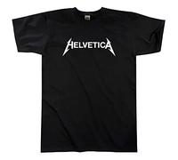 Outsdr Uomo Unisex Helvetica T-Shirt - Black - M