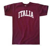 Outsdr Uomo Unisex Italia T-Shirt - Burgundy - X-Large