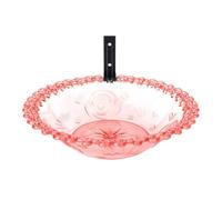 Outside Bird Bath, Wall Mounted Basin, 9.25x9.25in Transparent Hanging Water Feeder, Flower Shaped Statue Design, Hummingbirds Watering Basin for Parrots, Parakeet