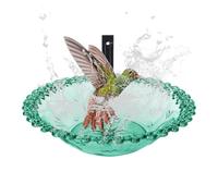 Outside Bird Bath, Wall Mounted Basin, 9.25x9.25in Transparent Hanging Water Feeder, Flower Shaped Statue Design, Hummingbirds Watering Basin for Parrots, Parakeet