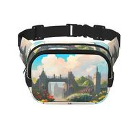 Outside the Castle Gate - Marsupio alla moda con stampa, unisex, da viaggio, nero, taglia unica