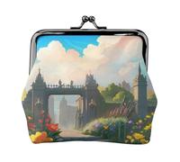 Outside The Castle Gate, piccolo portamonete da donna, rettangolare, con chiusura a bacio, tascabile, mini portamonete da donna