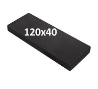 OutStep Cuscino per panca in lino 120x40x5 cm, Cuscini per sedute da interno traspiranti e rinforzati, Cuscino per panca ad alta densità con fondo antiscivolo per interni per mobili da veranda(nero)
