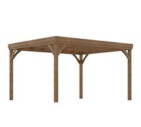 Outsunny 10' x 12' Pergola in legno con ancoraggi in cemento Marrone
