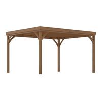 Outsunny 10' x 12' Pergola in legno con ancoraggi in cemento Marrone | Traliccio per uva, supporto per piante rampicanti, giardino, patio, cortile, terrazza.