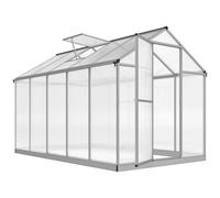 Outsunny 10'x6' serra policarbonato con grondaia e sfiato tetto