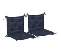 Outsunny 2 cuscini sedia patio con lacci 39x20x3 pollici Blu scuro | Imbottito, cuscini esterno, per mobili giardino interni esterni