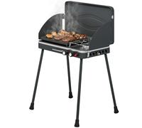 Outsunny 2-in-1 BBQ Gas Propano 7KW, Nero