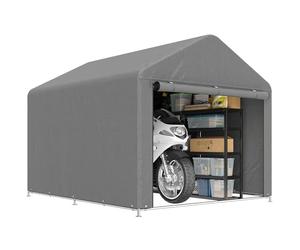 Outsunny 2x2.4 m Garage Moto per Esterno Tenda Box Moto Grigio Chiaro