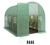 Outsunny 2x3m Serra tunnel pedonabile incernierata 6 finestre Verde