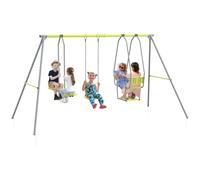 Outsunny 3-in-1 Set Altalena per Bambini con 1 Face-to-Face Verde | 3 pezzi, altalena da giardino, telaio metallico, carico max 225 kg, area giochi all'aperto