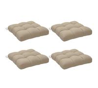 Outsunny 4 pezzi cuscini per sedie da patio 19" x 19" x 4" Cachi | Set di cuscini per patio, con lacci, per mobili da giardino interni ed esterni