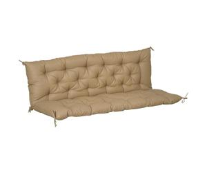 Outsunny 59"x38" Cuscino trapuntato per sedia a dondolo Cachi | 3 posti, per mobili da esterno, divano/letto patio, imbottito, include schienale