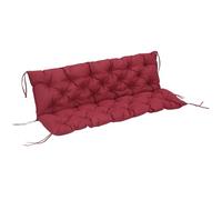 Outsunny 59"x38" Cuscino trapuntato per sedia a dondolo Vino Rosso | 3 posti, per mobili da esterno, divano/letto patio, imbottito, include schienale