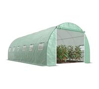 Outsunny 6 x 3 x 2 m Serra polytunnel, Tunnel giardino pedonale, Verde