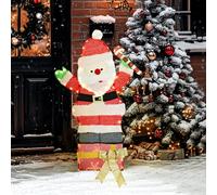 Outsunny 90 cm illuminato Babbo Natale con 97 LED bianco caldo, decorazione natalizia con picchetti e fascette, impermeabilizzazione IP44, per uso interno ed esterno
