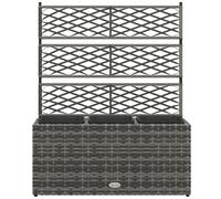 Outsunny Aiuola con Spalliera per Rampicanti con 3 Vasi Separati in Rattan PE