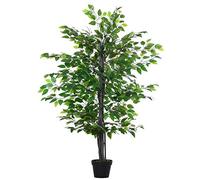 Outsunny Albero Baniano Artificiale Pianta Finta da Interno 145cm Verde