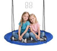 Outsunny Altalena a nido Ø 110 cm, altalena sospesa fino a 100 kg, regolabile per bambini, altalena da giardino per bambini da 3 a 12 anni, colore: blu