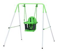 Outsunny Altalena da Giardino per Bambini 6-36 Mesi in Acciaio e PE Verde