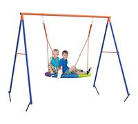 Outsunny Altalena da Giardino per Bambini a Nido 196x172x180cm Multicolore