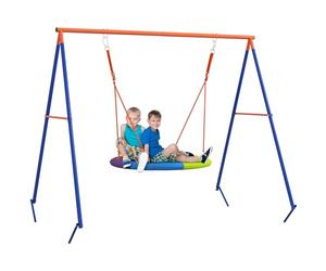 Outsunny Altalena da Giardino per Bambini a Nido 196x172x180cm Multicolore