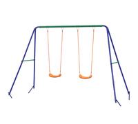 Outsunny Altalena Doppia da Giardino per Bambini 3-8 Anni in Metallo e PP