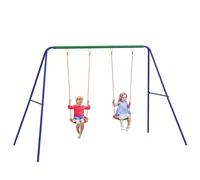 Outsunny Altalena per Bambini 3-8 Anni con 2 Seggiolini, Multicolore