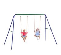 Outsunny Altalena per Bambini 3-8 Anni con 2 Seggiolini, Multicolore
