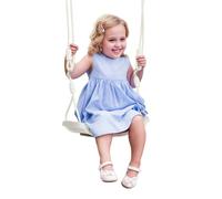 Outsunny Altalena per Bambini 9-36 Mesi, Sicura in PP e PE, Corda Regolabile, Luci LED per Giochi Notturni, 39x16.5x120-180 cm, Bianco Aosom