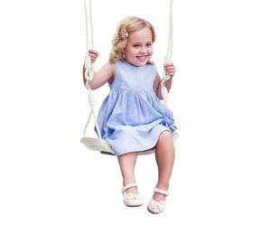 Outsunny Altalena per Bambini 9-36 Mesi in Plastica PP e PE per Interni ed Esterni con Corda Regolabile e Luci LED, 39x16.5x120-180 cm, Bianco