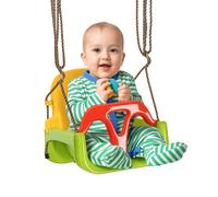 Outsunny Altalena per Bambini 9-36 Mesi in PP e PE con Corda Regolabile e Cintura, 42x33x120-180 cm Aosom