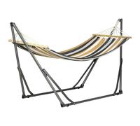 Outsunny Amaca Autoportante con Supporto Pieghevole in Cotone e Acciaio