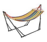 Outsunny Amaca Autoportante con Supporto Pieghevole in Cotone e Acciaio