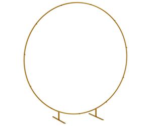 Outsunny Arco da Giardino in Acciaio, Archetto Nuziale Rotondo per Palloncini e Piante Rampicanti per Cerimonie, Compleanni ed Eventi, 222x60x224 cm, Oro Aosom Italy
