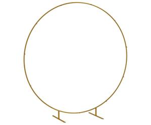 Outsunny Arco da Giardino in Acciaio, Archetto Nuziale Rotondo per Palloncini e Piante Rampicanti per Cerimonie, Compleanni ed Eventi, 222x60x224 cm, Oro