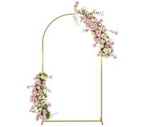 Outsunny Arco da giardino in metallo per rose arco da matrimonio con rivestimento in polvere resistente alle intemperie per piante da arrampicata per decorazione patio terrazza 120 x 40 x 220 cm oro